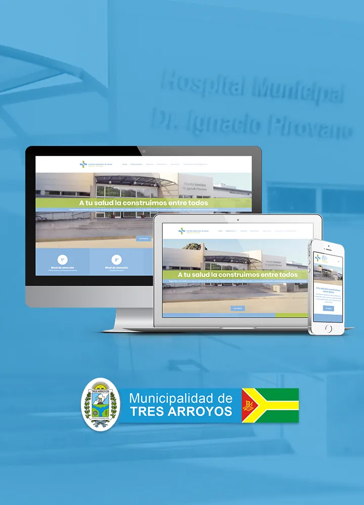 Portada del proyecto de Diseño de Identidad Corporativa, Branding, Desarrollo Web y Social Media de: Hospital Pirovano, Centro de Salud Partido de Tres Arroyos.