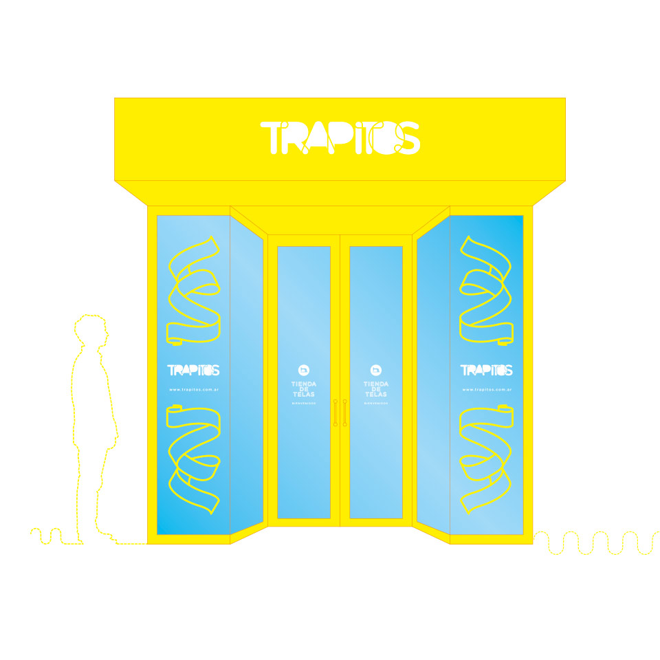 Diseño gráfico de Showrooms para Trapitos, tienda de telas.
