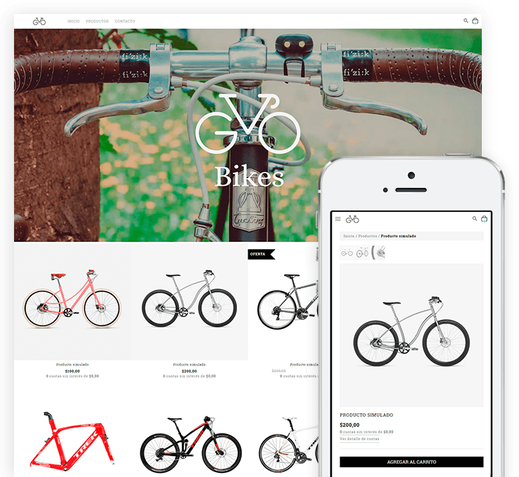 Ejemplo diseño tienda online GoBikes