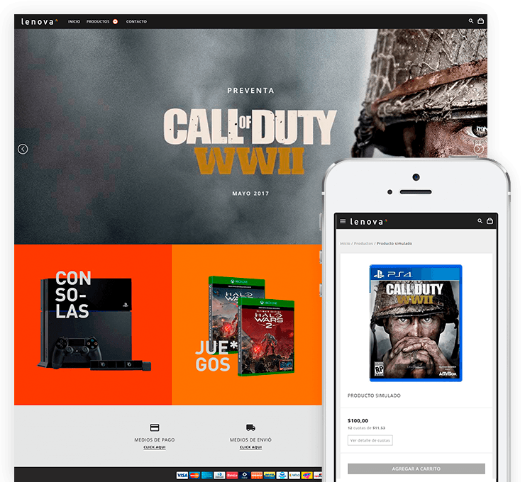 Ejemplo diseño tienda online Lenova