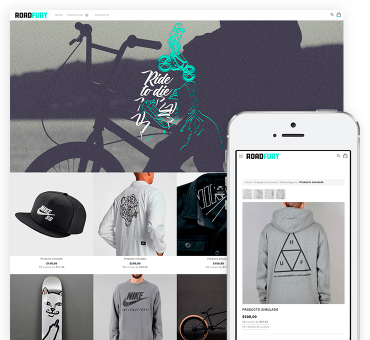 Ejemplo diseño tienda online RoadFury